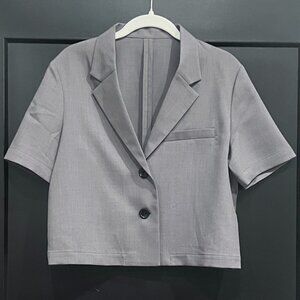 GU (Japan) grey crop blazer size L
